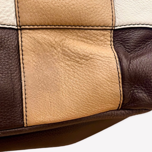 orYANY Large Pebbled Leather Patchwork Color Block Summer Tote - Picture 7 of 11